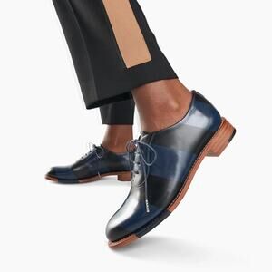 The Office Of Angela Scott Mr Smith Oxford Womens 10 Striped Chic Designer Shoes